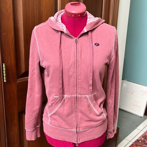 Mossy Oak    French Terry   Full zip Hoodie EUC   Dusty Rose/White    Size S - Picture 2 of 16